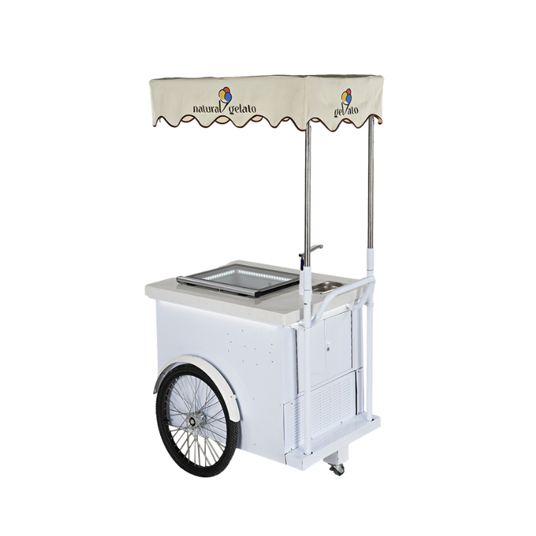Ice cream cart Mini cute ice cream cart display cabinet outdoor small ice cream cart