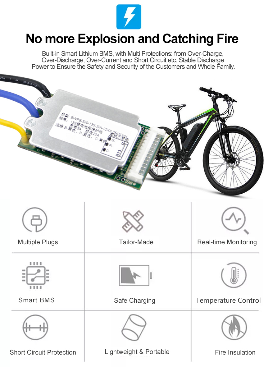 36V Water Bottle Battery Pack 14Ah Ebike lithium battery with 20A BMS power 36V 350W