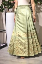 light green pleated skirt