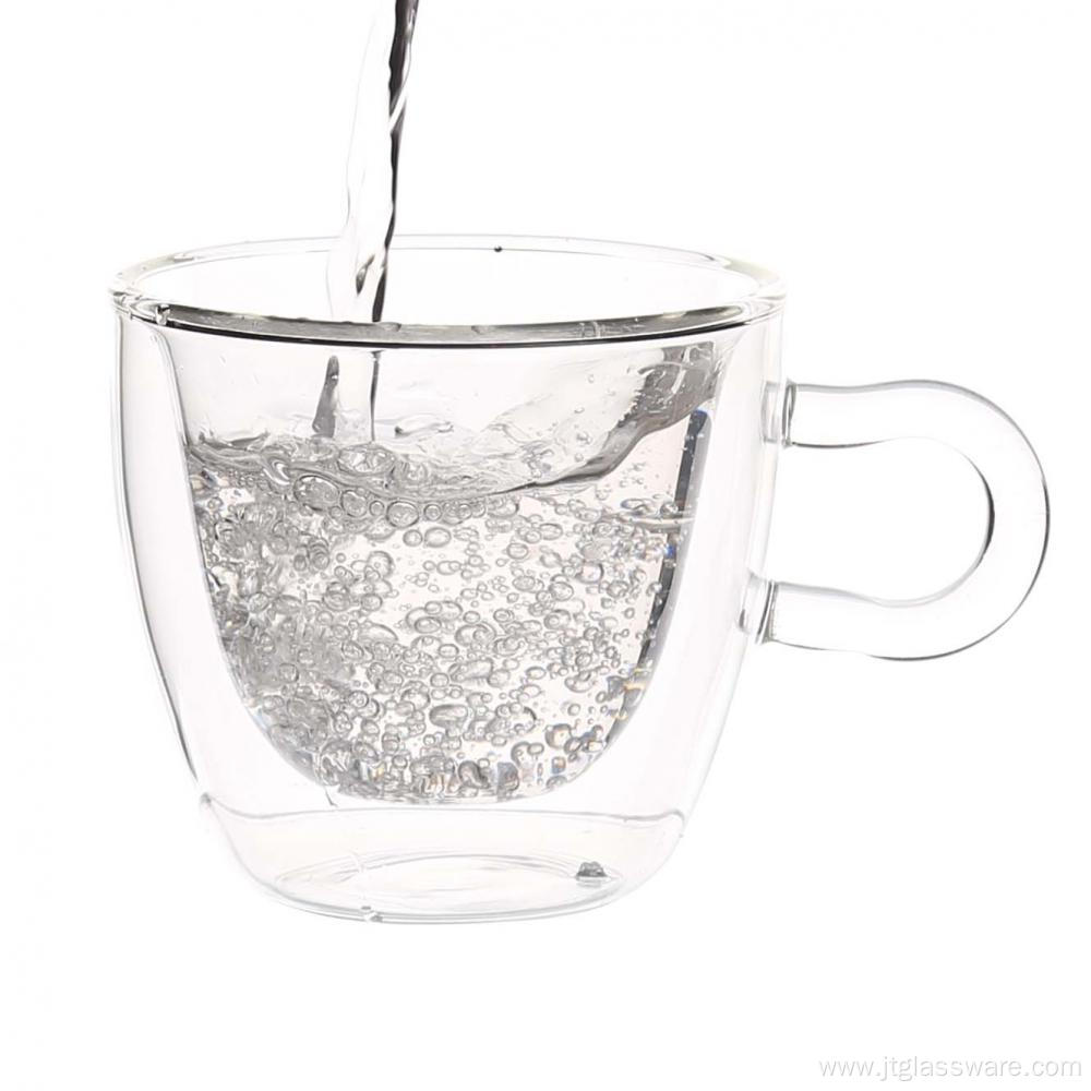 Hot sale 150ml glass cup with handle