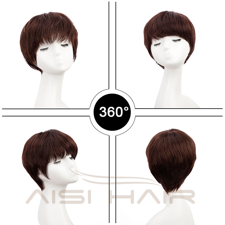 Aisi Hair Glueless For Black Women Cheap Colored Short Pixie Brazilian 100%  Raw Human Hair Wig