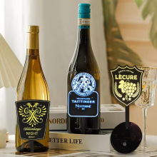 OEM Design Waterproof EL Wine Bottle Label Sticker for Champagne and Vodka