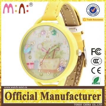 MN961A 3d kid watches high quality handmade polymer cute girl watches