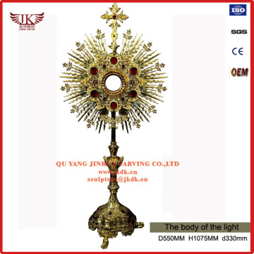 Quyang jinkun carving In the production of Catholic items gold-plated eucharistic light decoration