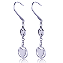 woman fashion crystal jewelry stainless steel white gold earring hooks
