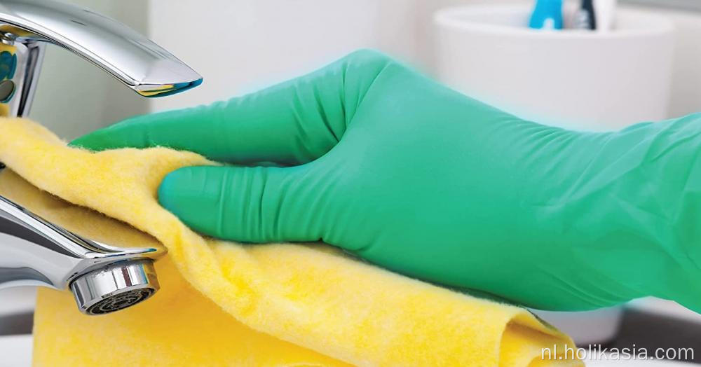 Groene latex gewone handschoenen wegwerpbaar