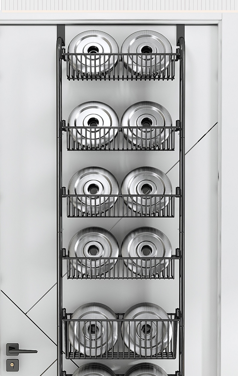 رف تعليق خلفي متعدد الطبقات بدون حفر Multi-Layer No-Drill Door Back Hanging Rack