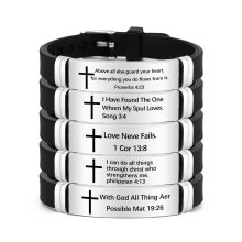 Christian Silicone Bracelet with Bible Scripture and Cross