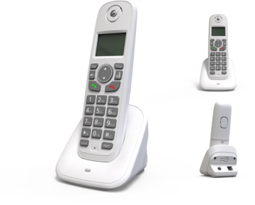 White DECT 5.0 Wireless Desktop Fixed Line Telephone - Cordless Landline Phone