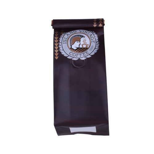 Zip lock flat bottom side gusset black tin tie coffee pouch grosir