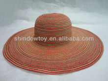 Fashion women summer straw hat, Wide brim floppy straw hat, Polyester beach straw hat