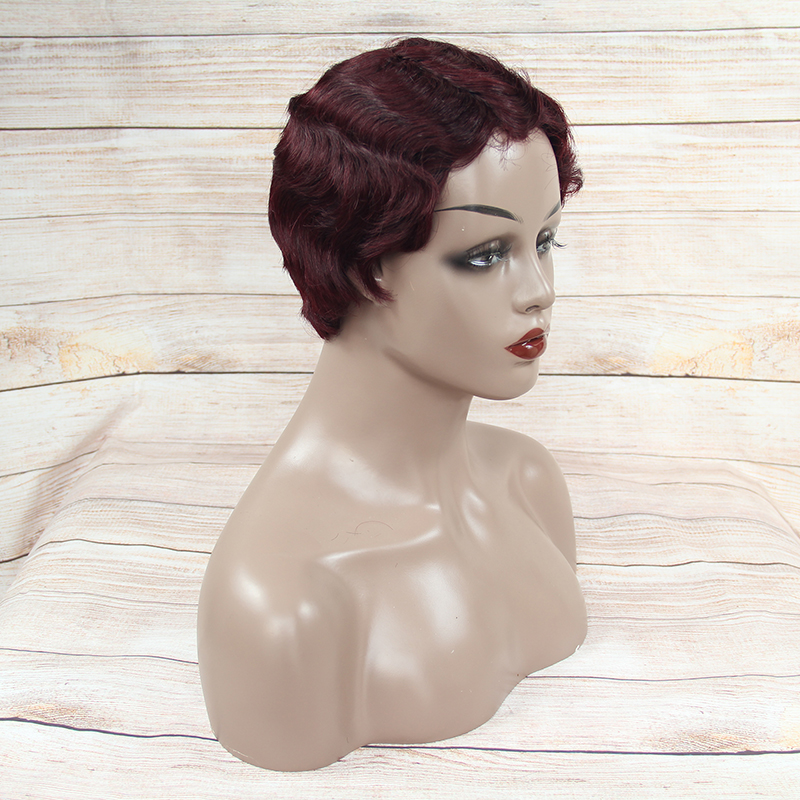 Afro curly machine sewing hair wig, cheap price machine sewing wig wholesale