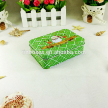 Popular rectangle gift box with hinge postcard tin packaging