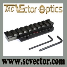 Vector Optics Dovetail to Extend Offset Weaver Rail with Top 21mm Weaver Picatinny Rail and Bottom 11mm Dovetail Mount Base
