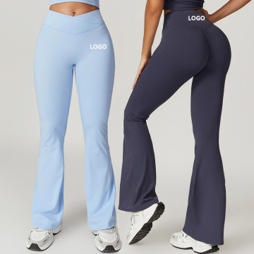 Customized High Waisted Elastic Bell Bottom Yoga Pants