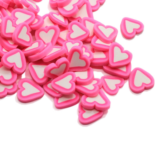 Τα πιο καυτά 500g Ροζ Λευκή Καρδιά Love Polymer Clay Slice Nail Diy Art Decor Slime Filler Accessories Κοσμήματα Κοσμήματα Κατάστημα