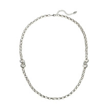 Fashion faux bijoux silver chain necklace