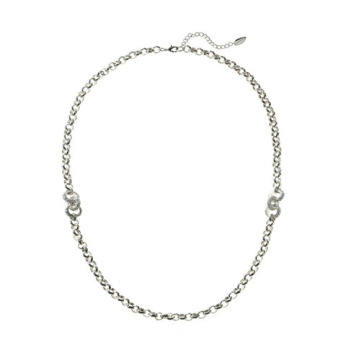 Fashion faux bijoux silver chain necklace