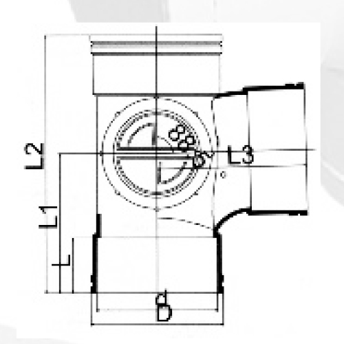 Din Drainage Upvc تي باب جانبي لون رمادي