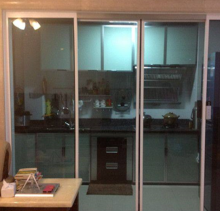 Tempered glass automatic sliding door home