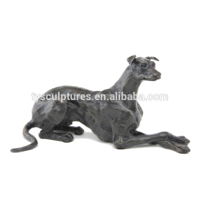 China factory cast bronze dog life size black greyhound statue