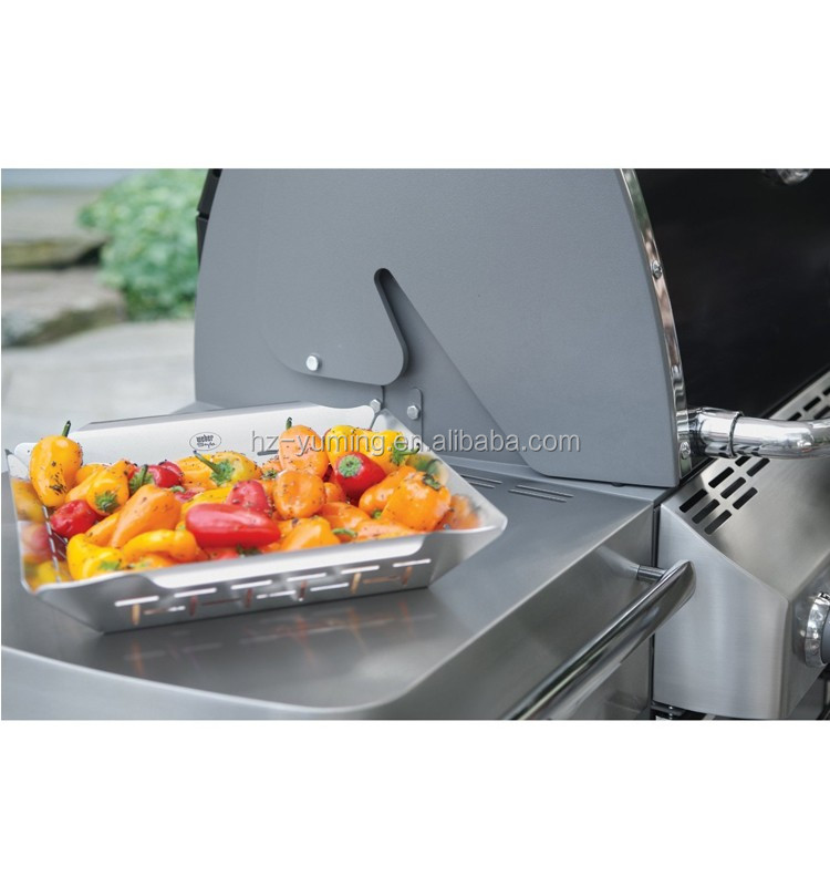 Weber Style Professional-Grade Stainless Steel Vegetable Basket For BBQ Grill