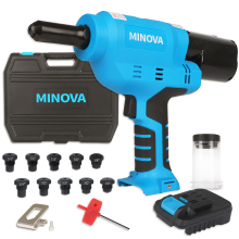 EU Warehouse: MINOVA Akku Nietzange Automatischer Elektrische Popnietenzange with BOS Batteriekonverter