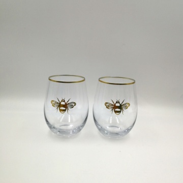 Gold Bee-patroon versier stemloos glas voor kaars