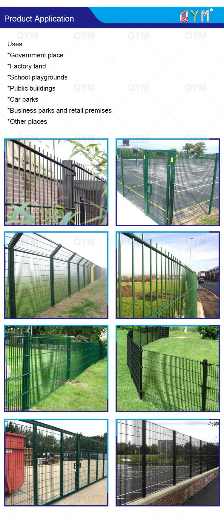 Galvanized Double Loop Wire Fence 868 656 Double Wire Mesh Fence