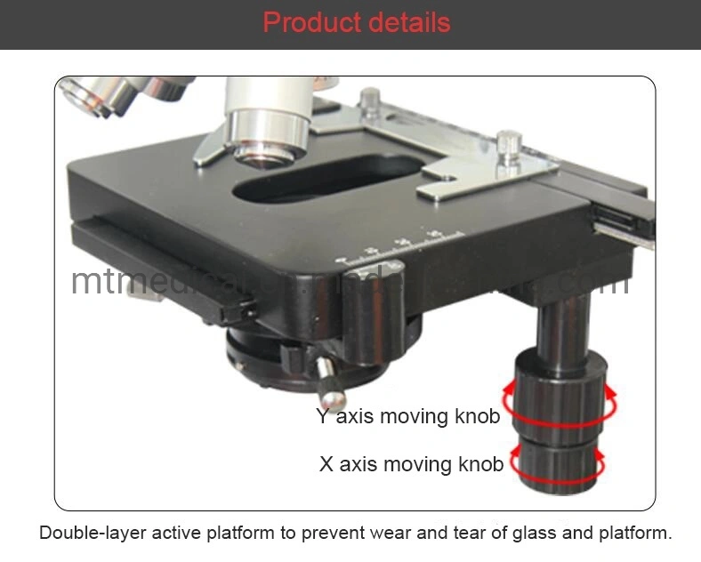 40X -1000X Upright Microscope Trinocular Head with LED Light