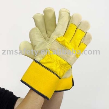 Yellow cow grain leather rigger Work glove