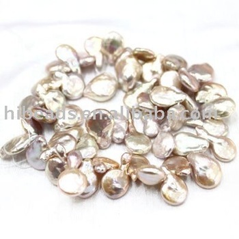 The latest 2011 summer loose 13-14mm irregular freshwater pearl strand