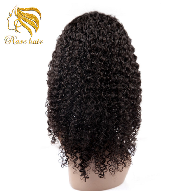 Lsy Hand Tied Full Lace Wig Virgin Pre-Plucked Human Hair Kinky Curly Full Lace Wig With Baby hair