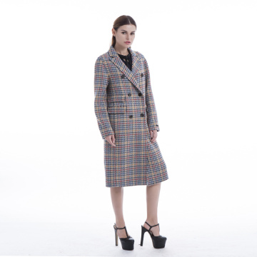 Cashmere overcoat coloured bird checks