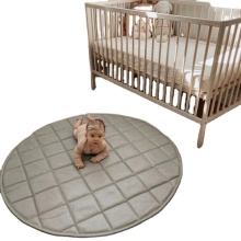 Soft Quilted Leather Reversible Microfiber Vegan Leather Play Mat for Babies and Children