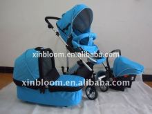 4 wheels baby prams 3 in 1,3 position seat, 5 point safety belt with one touch double shaker.