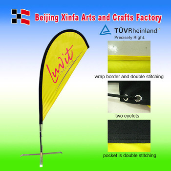 Teardrop flag with stand