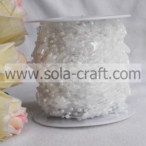 String Pearl Bead Garland Spools with 3MM Round and 12MM Star Beads