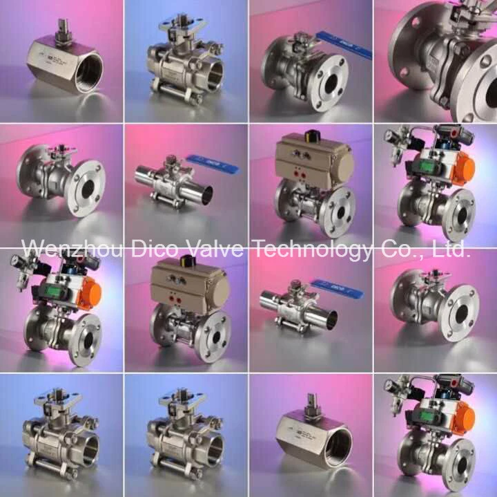 Lacquer Pneumatic Actuator Stainless Steel 2PC Ball Valve with Flanged End