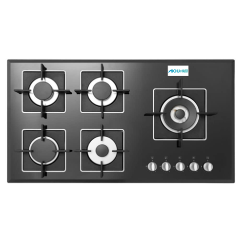 Black Glass Gas Hob 5 Burner di Belgium