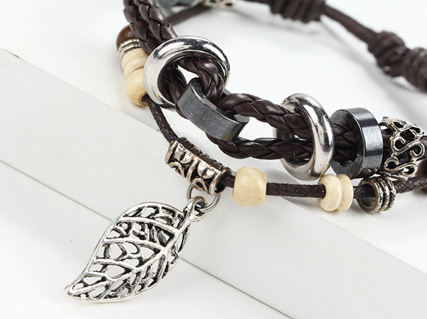 Pendant Leather Bracelet Men