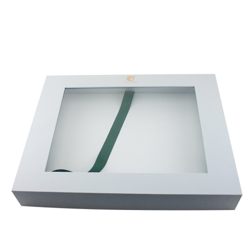 Shirt Packaging White Gift Box with Clear Lid