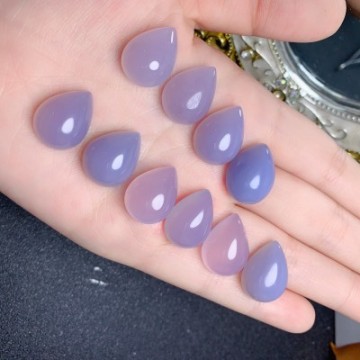 Wholesale Natural Purple Chalcedony Teardrop Chalcedony