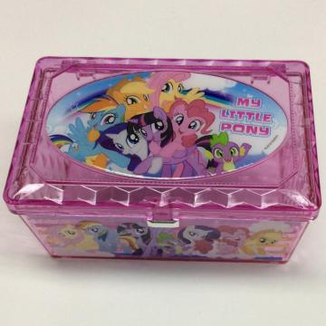 Plastic storage box with diamond pattern