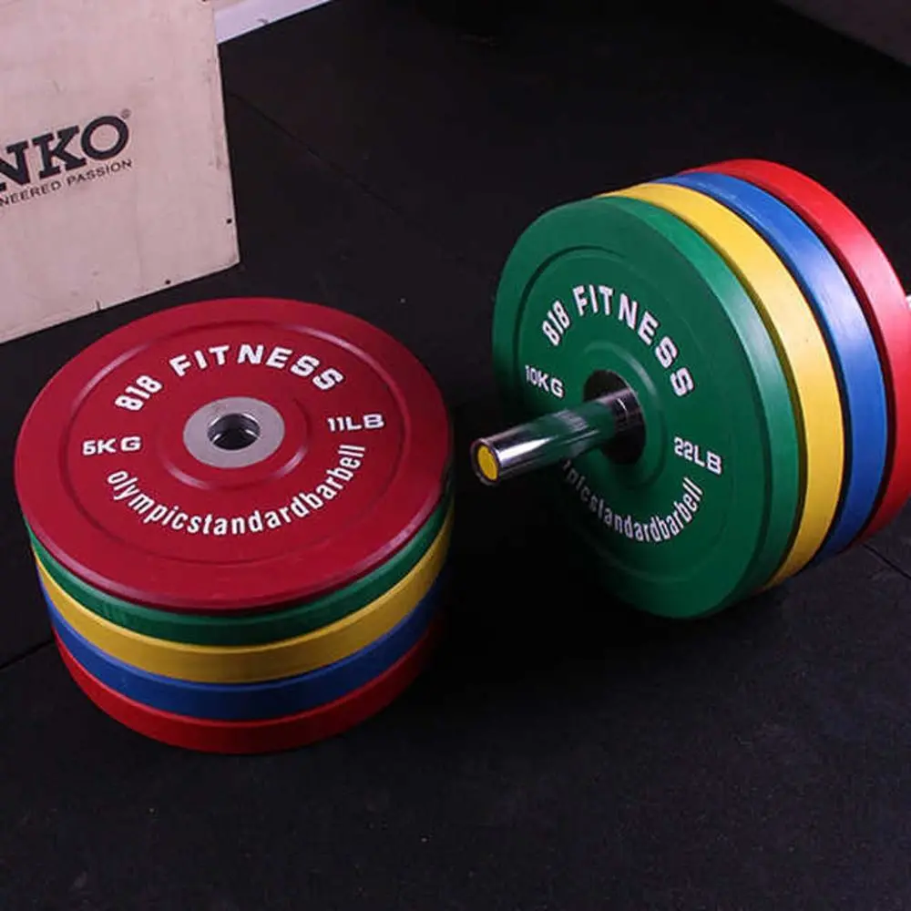 Gym Fitness Equipment Rubber Barbell Standard Weight Plates