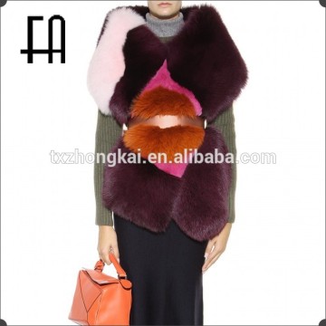 Factory direct wholesale price genuine fox and rabbit fur scarf /fox fur stole