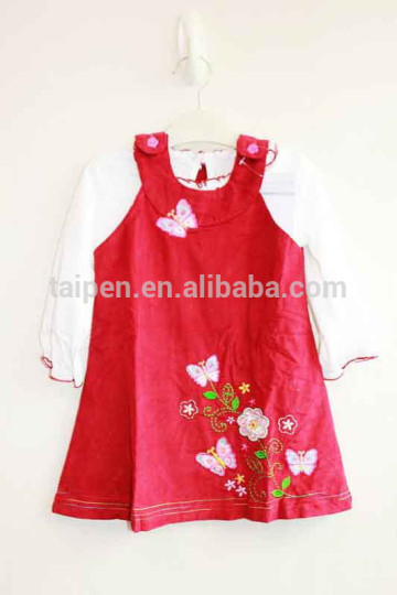 2016 Latest New Children Kids Fashion Show Dresses Designs Cotton Long Sleeve Dress