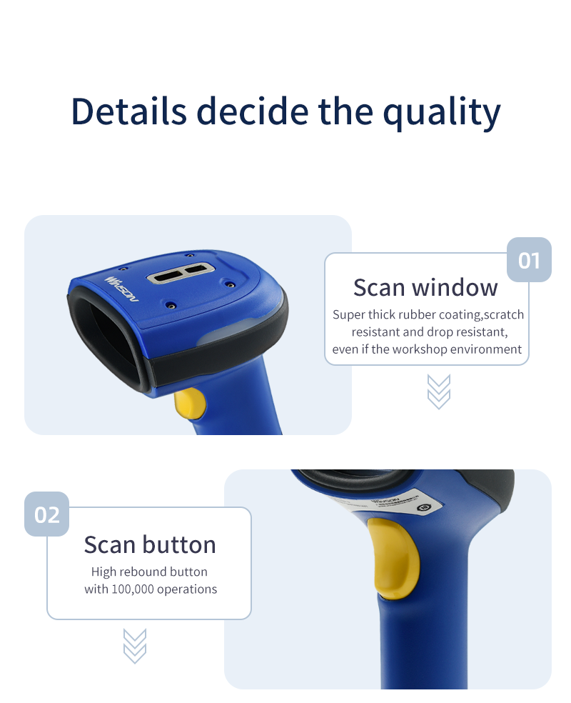 Winson ST10-39SR-BTU Megapixel 2D Passport Reader Wireless Handheld Barcode Scanner