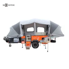 Camping Trailer Tent, Outdoor Thickened Warm and Rainproof Camping Family Tent Trailer Roof Inflatable Tent