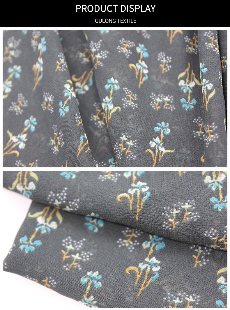 Wholesale super beautiful patchwork rolls crepe chiffon printed fabric